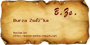 Burza Zsóka névjegykártya